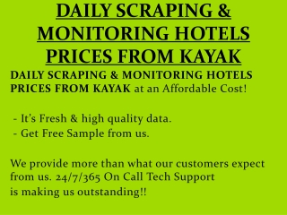 DAILY SCRAPING & MONITORING HOTELS PRICES FROM KAYAK