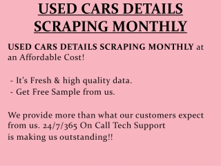 USED CARS DETAILS SCRAPING MONTHLY