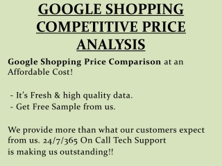 GOOGLE SHOPPING COMPETITIVE PRICE ANALYSIS