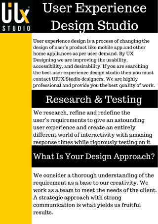 User Experience Design Studio