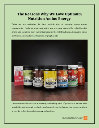 The Reasons Why We Love Optimum Nutrition Amino Energy Near Me