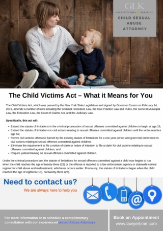 The Child Victims Act – What it Means for You