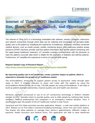 Internet of Things (IOT) Healthcare Market Seeking Growth from Emerging Markets, Study Drivers