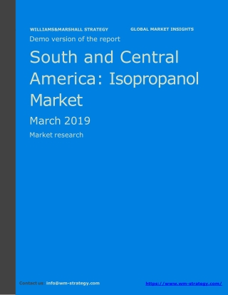 WMStrategy Demo South And Central America Isopropanol Market March 2019