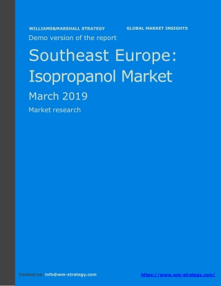 WMStrategy Demo Southeast Europe Isopropanol Market March 2019