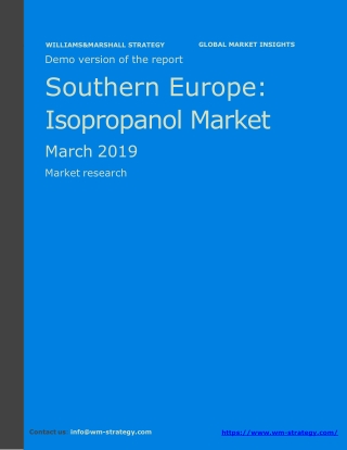 WMStrategy Demo Southern Europe Isopropanol Market March 2019