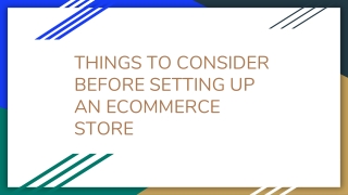 THINGS TO CONSIDER BEFORE SETTING UP AN ECOMMERCE STORE