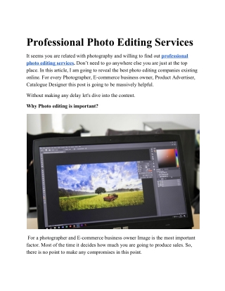 Professional Photo Editing Services Nearest