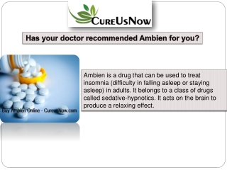 Buy Ambien Online Used to treat Sleepin Problem (Insomnia)