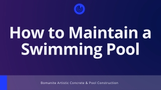 How to Maintain a Swimming Pool