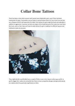 Collar Bone Tattoos ideas for Girls