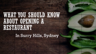 How to Start a Restaurant in Surry Hills