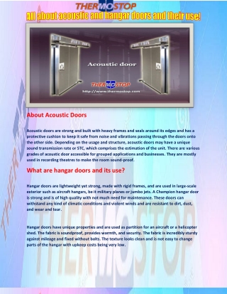 Acoustic Doors