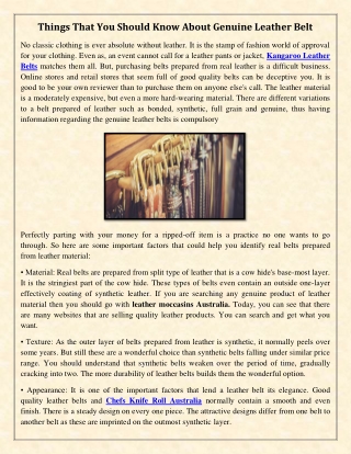 Things That You Should Know About Genuine Leather Belt