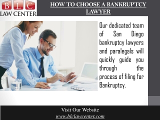 How To Choose A Bankruptcy Lawyer