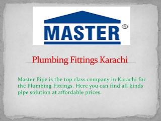 Plumbing Fittings Karachi