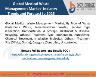 Global Medical Waste Management Market- Industry Trends and Forecast to 2025