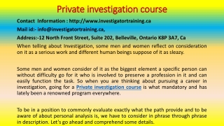 Learn To do Private investigation course Like a Professional