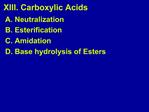 XIII. Carboxylic Acids