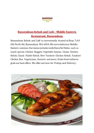 15% Off - Bassendean Kebab and Cafe-Bassendean - Order Food Online