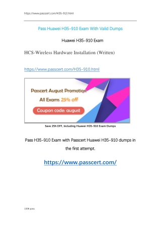H35-910 HCS-Wireless Hardware Installation Dumps