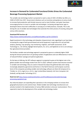 Increase in Demand for Carbonated Functional Drinks Drives the Carbonated Beverage Processing Equipment Market