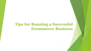 Tips for Running a Successful Ecommerce Business