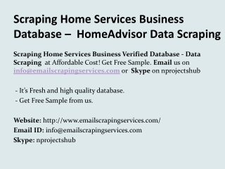 Scraping Home Services Business Database - HomeAdvisor Data Scraping