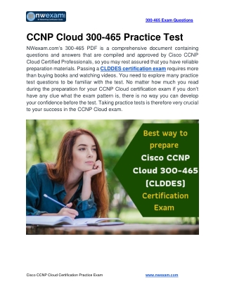 How to Prepare for Cisco 300-465 exam on CCNP Cloud