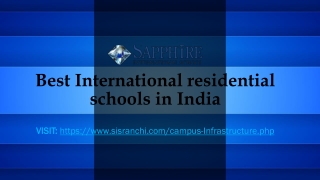 Best International residential schools in India