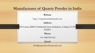 Manufacturer of Quartz Powder in India