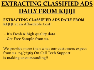EXTRACTING CLASSIFIED ADS DAILY FROM KIJIJI