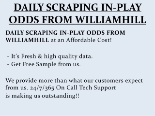 DAILY SCRAPING IN-PLAY ODDS FROM WILLIAMHILL