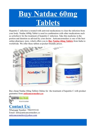 Buy Natdac 60mg Tablets