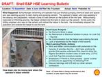 DRAFT: Shell EP HSE Learning Bulletin