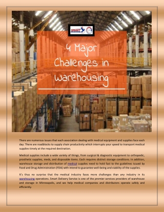 4 Major Challenges In Warehousing