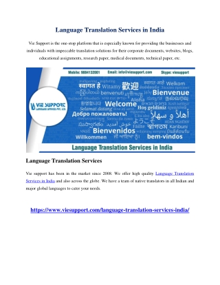 Language Translation Services in India