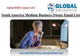 South America Medium Business Owner Email List