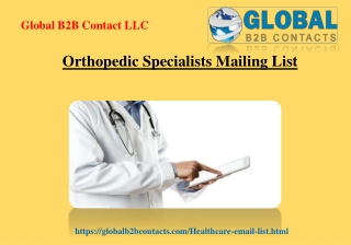 Orthopedic Specialists Mailing List