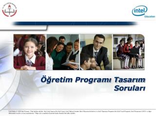 Öğretim Programı Tasarım Soruları