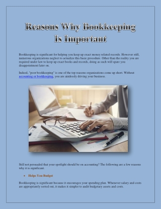 Reasons Why Bookkeeping Is Important
