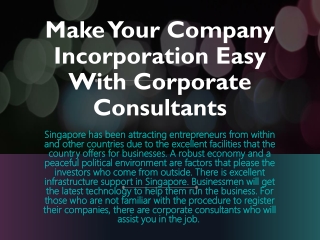 Make Your Company Incorporation Easy With Corporate Consultants