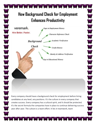 How Background Check for Employment Enhances Productivity