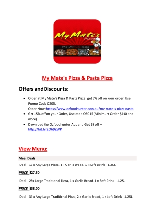 My Mate's Pizza & Pasta Pizza -Shepparton - Order Food Online