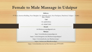 Female to Male Massage in Udaipur