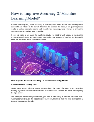 How to Improve Accuracy Of Machine Learning Model?