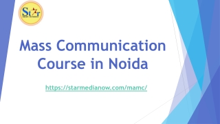 Mass Communication Course in Noida- starmedianow