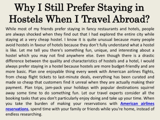 Why I Still Prefer Staying in Hostels When I Travel Abroad?