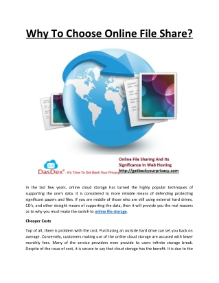 Why To Choose Online File Share?