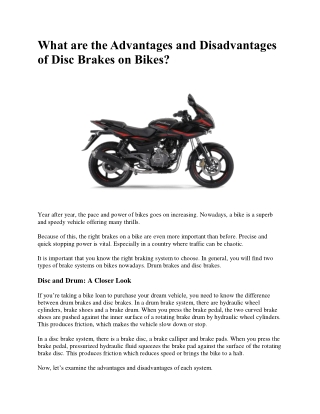 What are the Advantages and Disadvantages of Disc Brakes on Bikes?